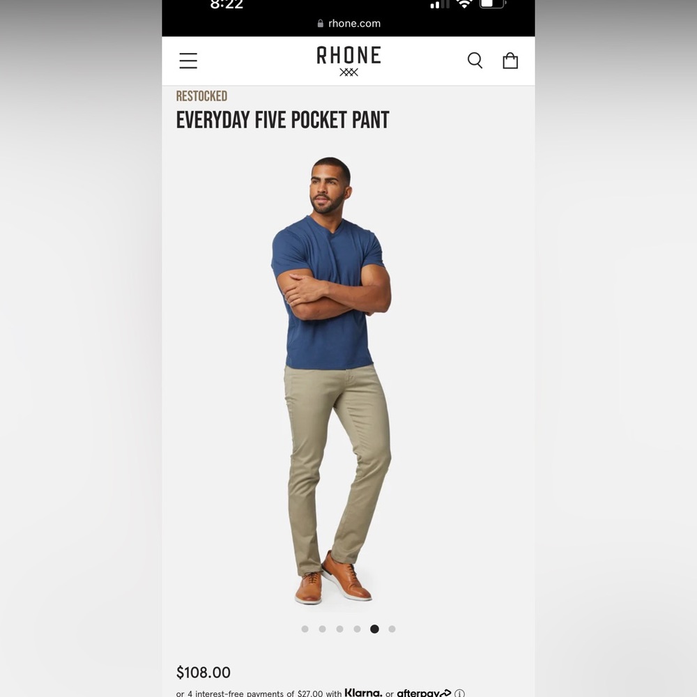 Rhone Khaki Pants - like new!